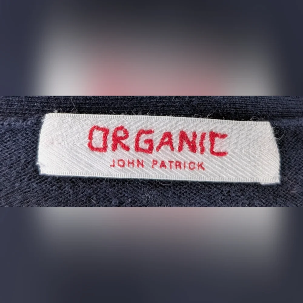ORGANIC BY JOHN PATRICK crop cardigan in navy - Picture 3 of 7